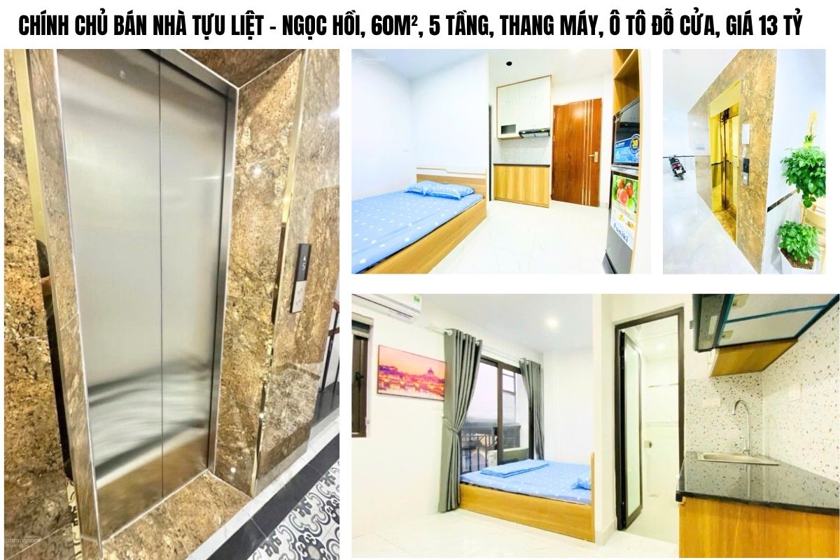 CHÍNH CHỦ BÁN NHÀ TỰU LIỆT – NGỌC HỒI, 60M², 5 TẦNG, THANG MÁY, Ô TÔ ĐỖ CỬA, GIÁ 13 TỶ