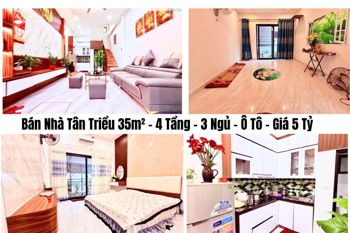 Bán Nhà Tân Triều 35m² – 4 Tầng – 3 Ngủ – Ô Tô – Giá 5 Tỷ