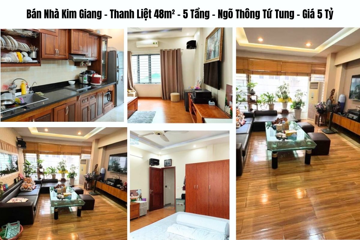 Bán Nhà Kim Giang – Thanh Liệt 48m² – 5 Tầng – Ngõ Thông Tứ Tung – Giá 5 Tỷ