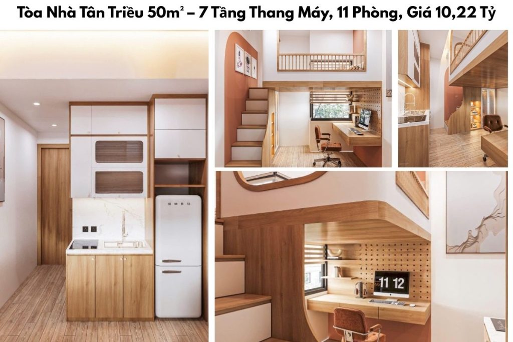 Tòa Nhà Tân Triều 50m² – 7 Tầng Thang Máy, 11 Phòng, Giá 10,22 Tỷ