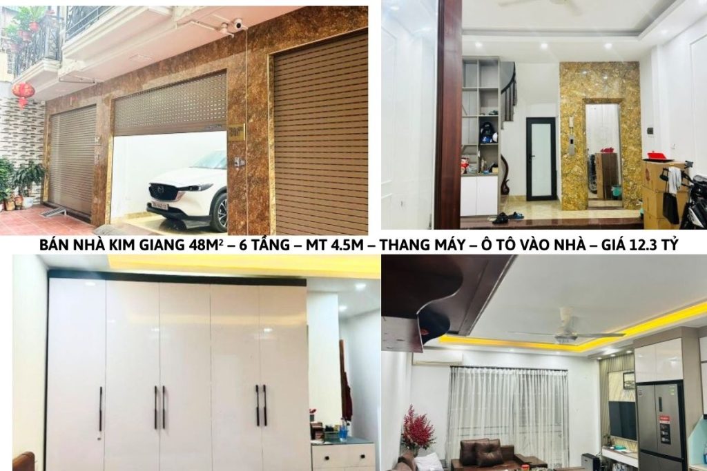 BÁN NHÀ KIM GIANG 48M² – 6 TẦNG – MT 4.5M – THANG MÁY – Ô TÔ VÀO NHÀ – GIÁ 12.3 TỶ