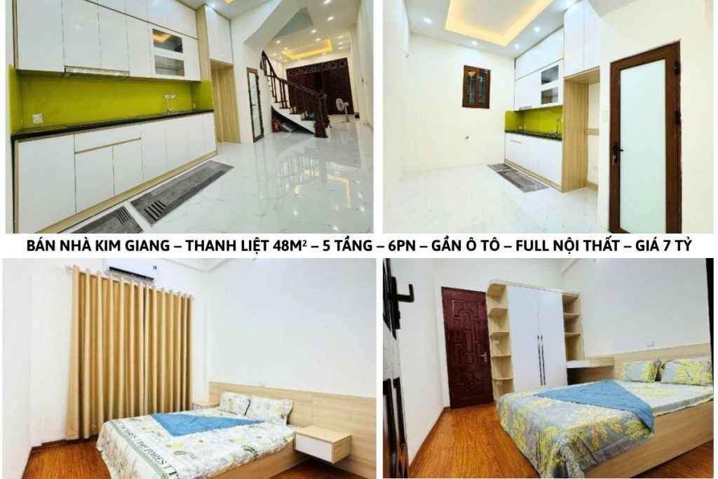 BÁN NHÀ KIM GIANG – THANH LIỆT 48M² – 5 TẦNG – 6PN – GẦN Ô TÔ – FULL NỘI THẤT – GIÁ 7 TỶ