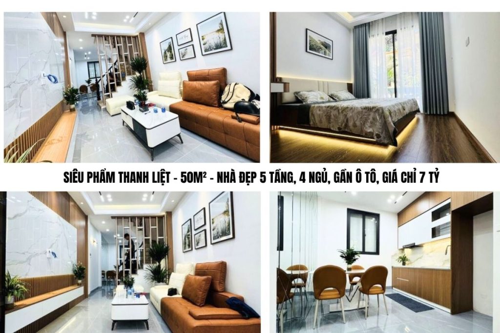 SIÊU PHẨM THANH LIỆT – 50M² – NHÀ ĐẸP 5 TẦNG, 4 NGỦ, GẦN Ô TÔ, GIÁ CHỈ 7 TỶ