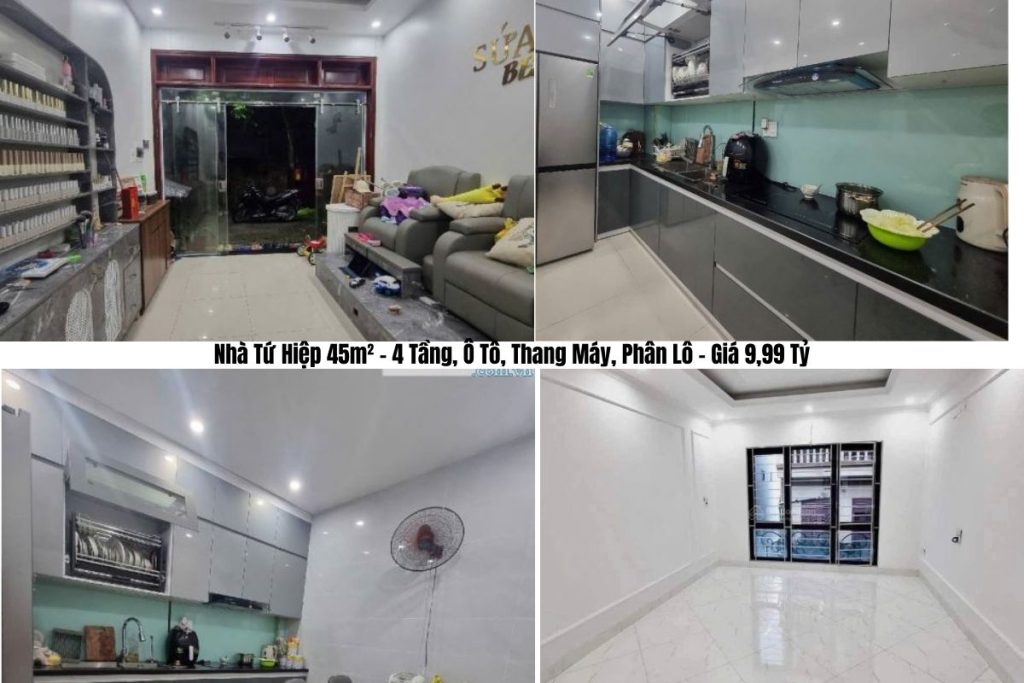 Nhà Tứ Hiệp 45m² – 4 Tầng, Ô Tô, Thang Máy, Phân Lô – Giá 9,99 Tỷ