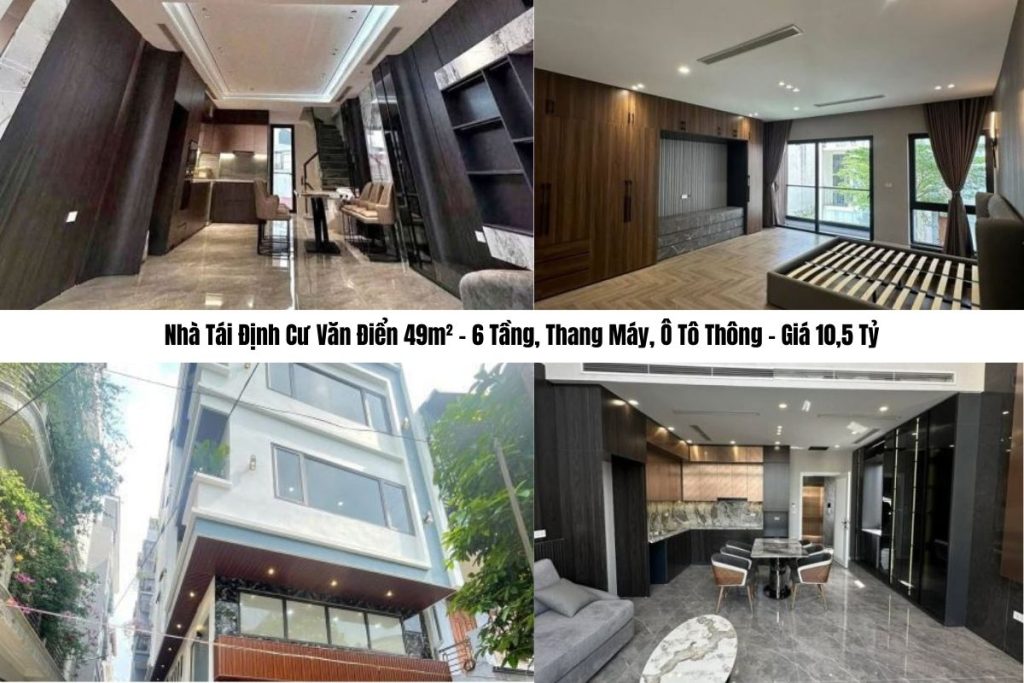Nhà Tái Định Cư Văn Điển 49m² – 6 Tầng, Thang Máy, Ô Tô Thông – Giá 10,5 Tỷ