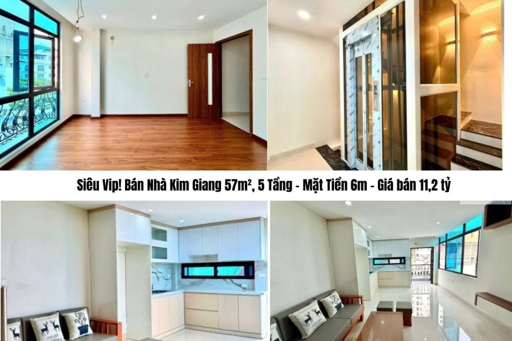 Siêu Vip! Bán Nhà Kim Giang  57m², 5 Tầng – Mặt Tiền 6m – Giá bán 11,2 tỷ