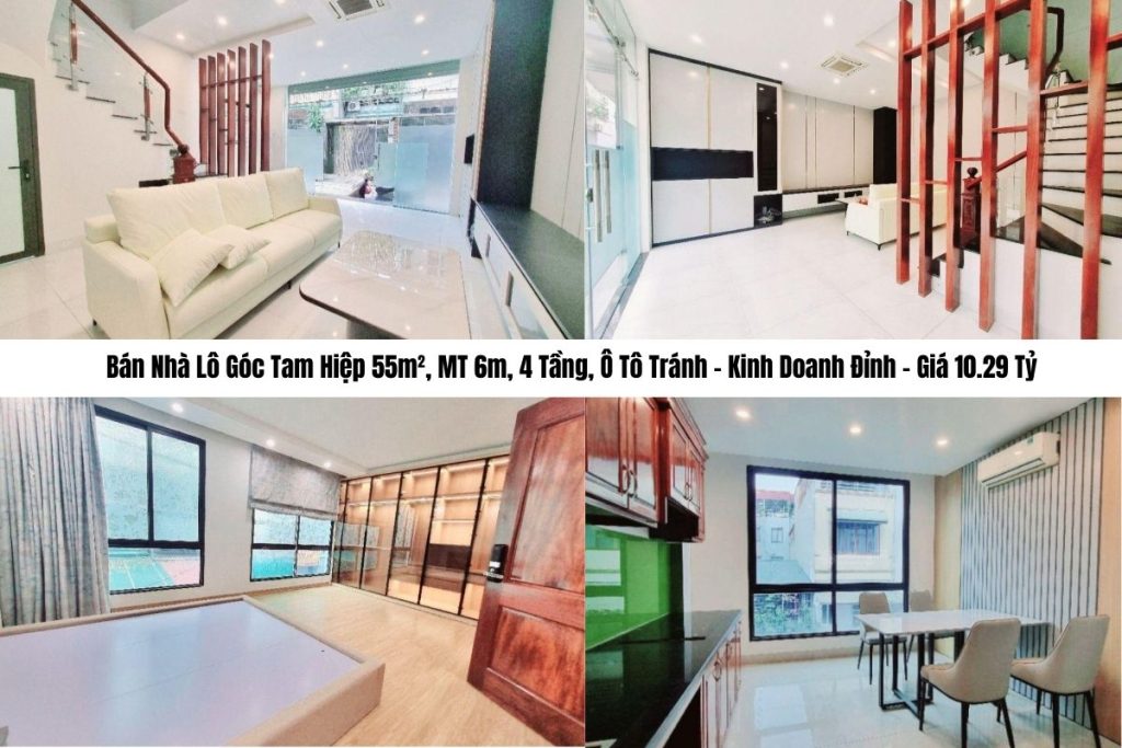 Bán Nhà Lô Góc Tam Hiệp 55m², MT 6m, 4 Tầng, Ô Tô Tránh – Kinh Doanh Đỉnh – Giá 10.29 Tỷ