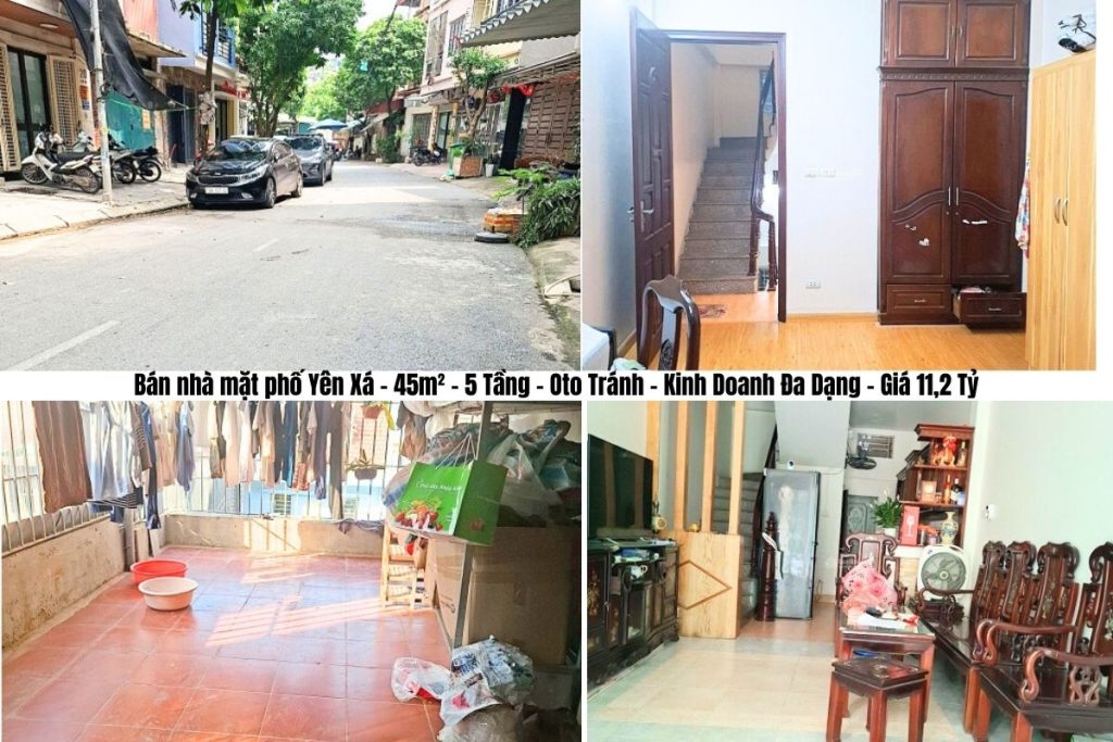 Bán nhà mặt phố Yên Xá – 45m² – 5 Tầng – Oto Tránh – Kinh Doanh Đa Dạng – Giá 11,2 Tỷ
