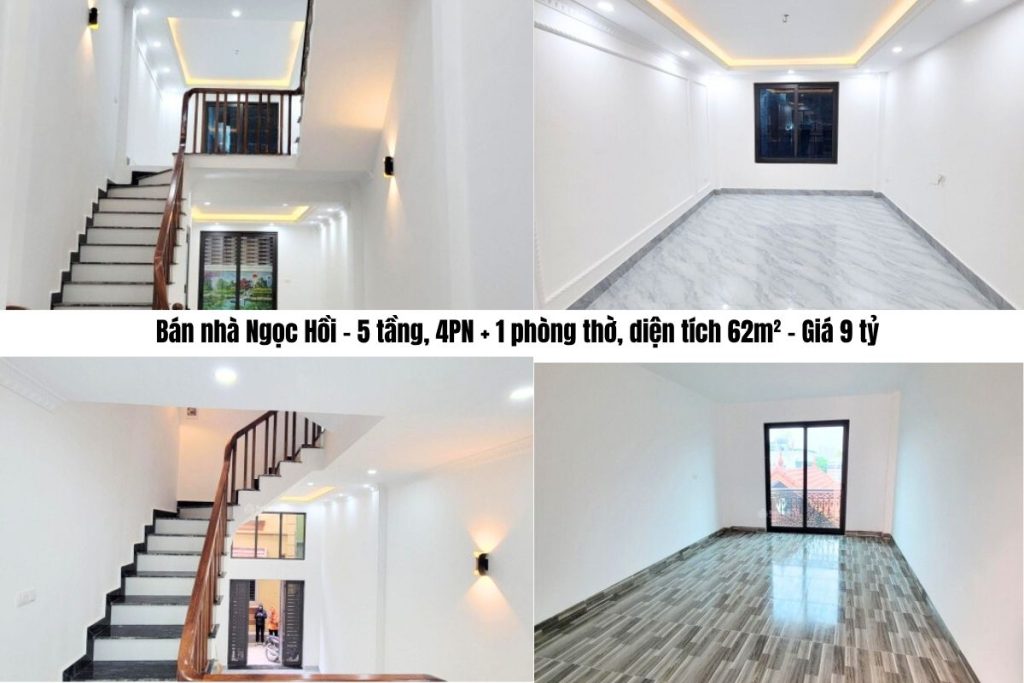 Bán nhà Ngọc Hồi – 5 tầng, 4PN + 1 phòng thờ, diện tích 62m² – Giá 9 tỷ