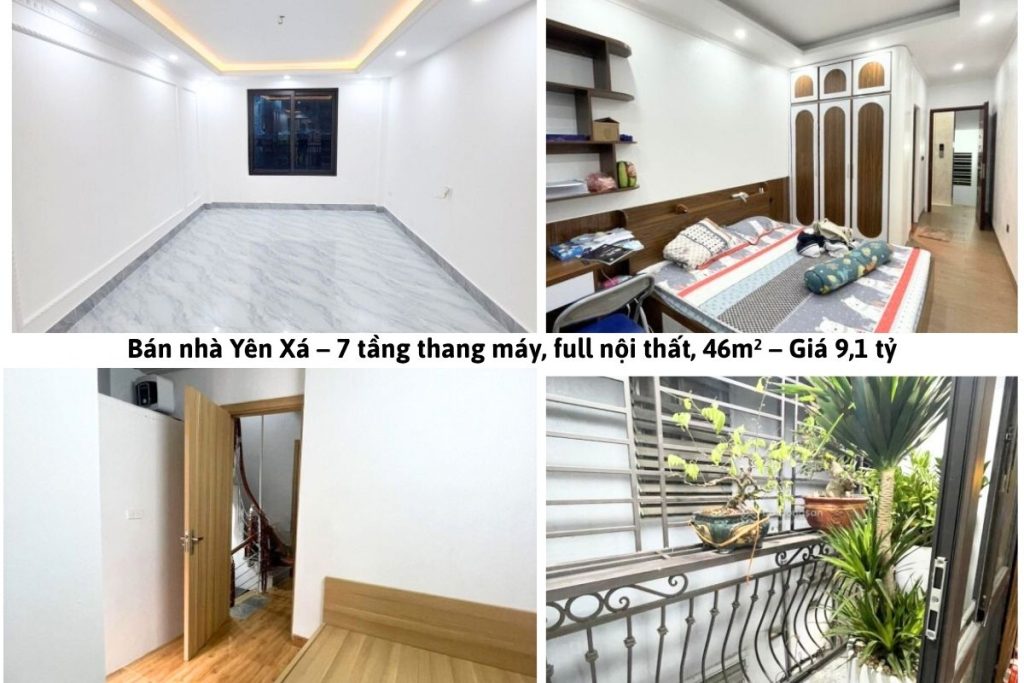 Bán nhà Yên Xá – 7 tầng thang máy, full nội thất, 46m² – Giá 9,1 tỷ