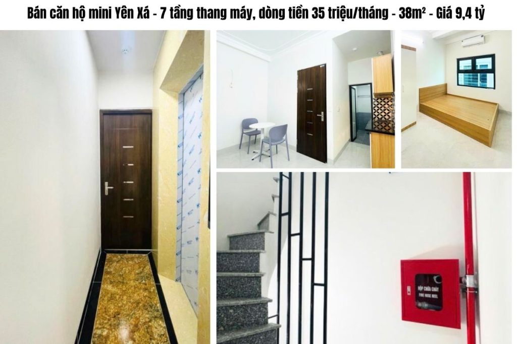Bán căn hộ mini Yên Xá – 7 tầng thang máy, dòng tiền 35 triệu/tháng – 38m² – Giá 9,4 tỷ