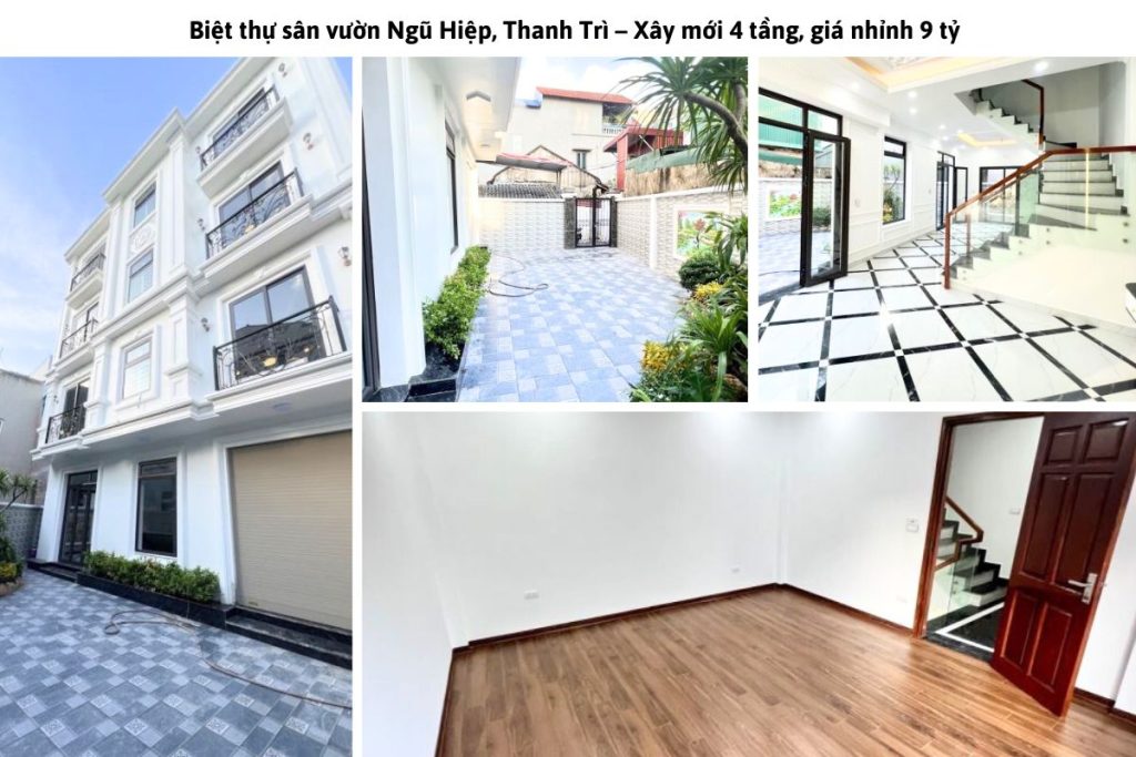 Biệt thự sân vườn Ngũ Hiệp, Thanh Trì – Xây mới 4 tầng, giá nhỉnh 9 tỷ