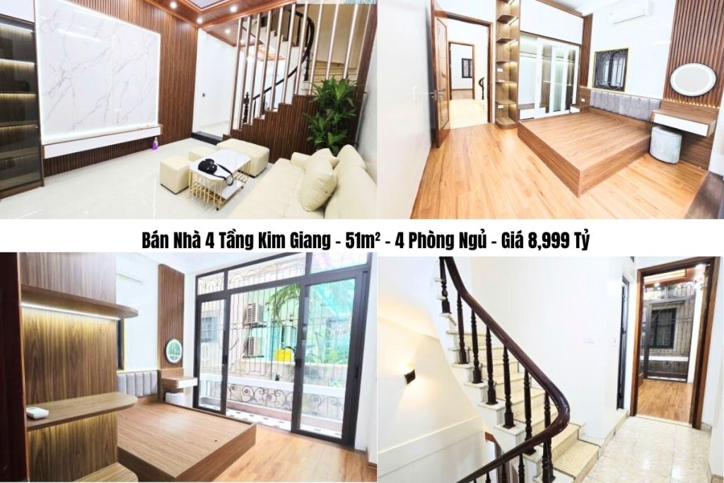 Bán Nhà 4 Tầng Kim Giang – 51m² – 4 Phòng Ngủ – Giá 8,999 Tỷ