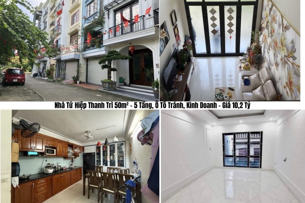 Nhà Tứ Hiệp Thanh Trì 50m² – 5 Tầng, Ô Tô Tránh, Kinh Doanh – Giá 10,2 Tỷ