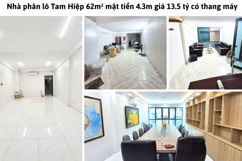 Nhà phân lô Tam Hiệp 62m² mặt tiền 4.3m giá 13.5 tỷ có thang máy