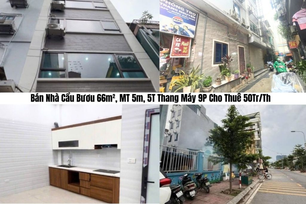 Bán Nhà Cầu Bươu 66m²,  MT 5m,  5T Thang Máy 9P Cho Thuê 50Tr/Th
