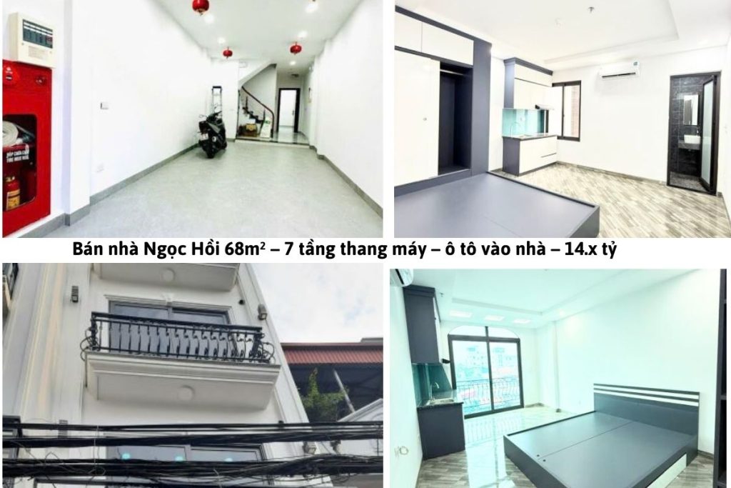 Bán nhà Ngọc Hồi 68m² – 7 tầng thang máy – ô tô vào nhà – 14.x tỷ